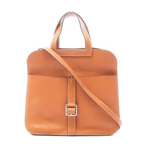Hermes Arzan 31 Leather Handbag Brown